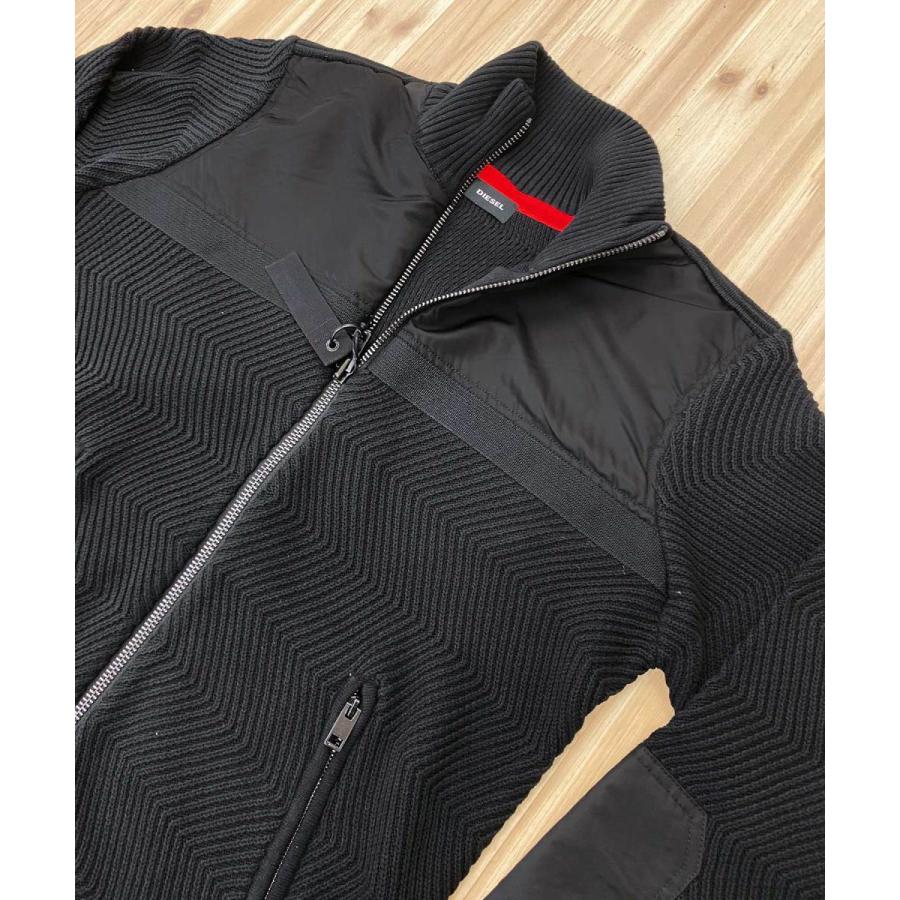 DIESEL ディーゼル ハイネックフルジップ ニットジャケット ブルゾン ジップアップセーター「K-MANY」メンズ ブランド