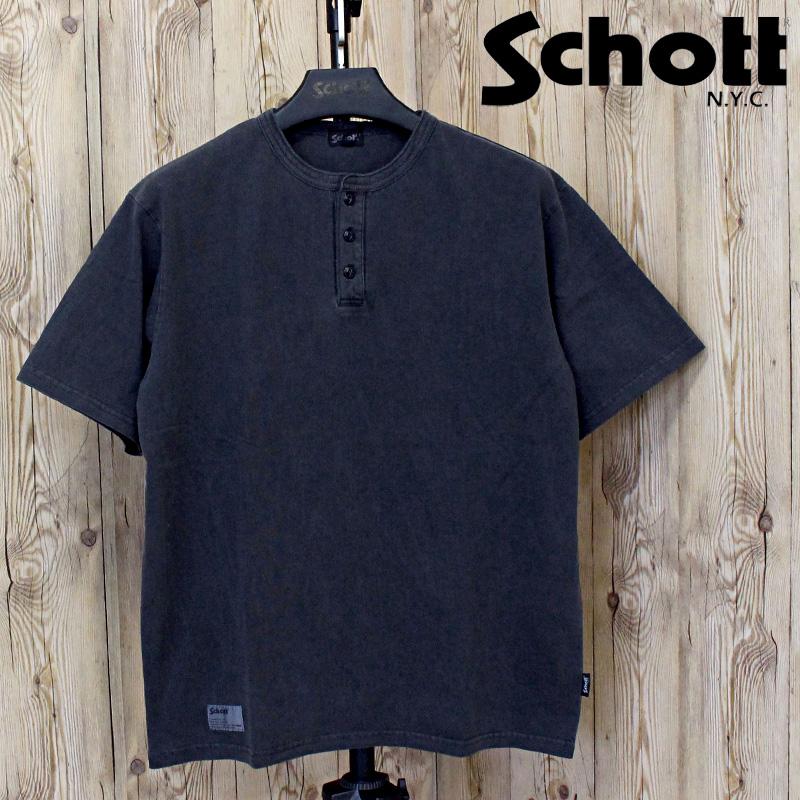 Schott N.Y.C（ショット） Schott PIGMENT O/D HENLEY NECK SS T-SHIRT