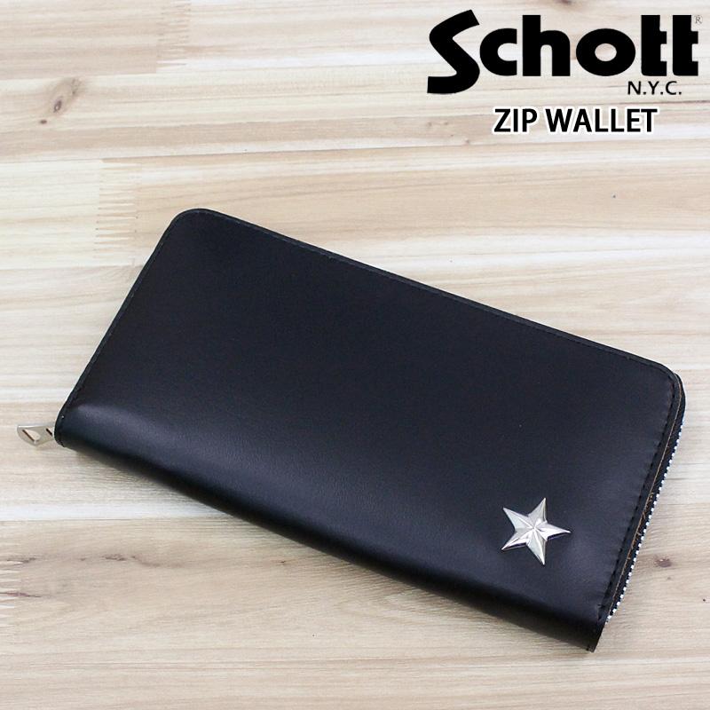 Schott N.Y.C（ショット） Schott ONE STAR ZIP WALLET 本革長財布