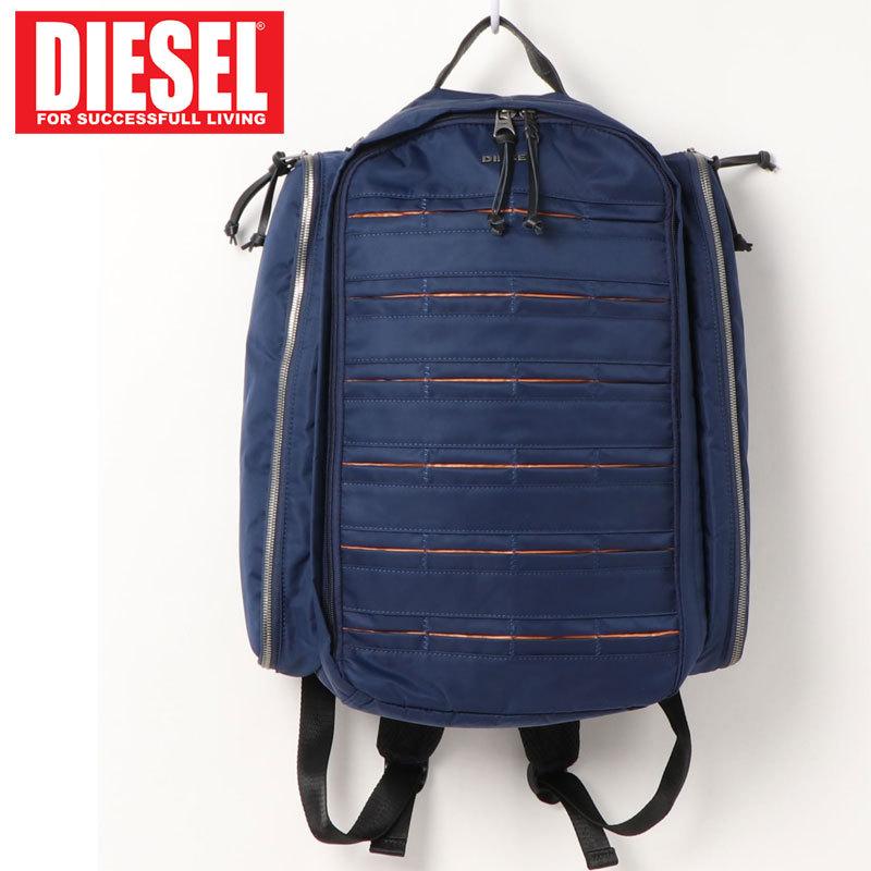 DIESEL（ディーゼル） メタルロゴ スリットデザイン バックパック「M 