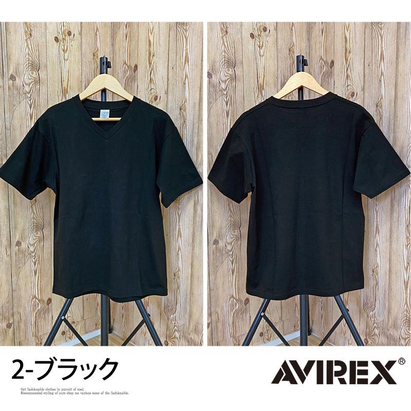 AVIREX アビレックス Tシャツ メンズ 半袖 ヘビーウェイト コットン天竺100％ Vネック Tシャツ 無地 デイリーインナー カットソー｜maestoso｜10