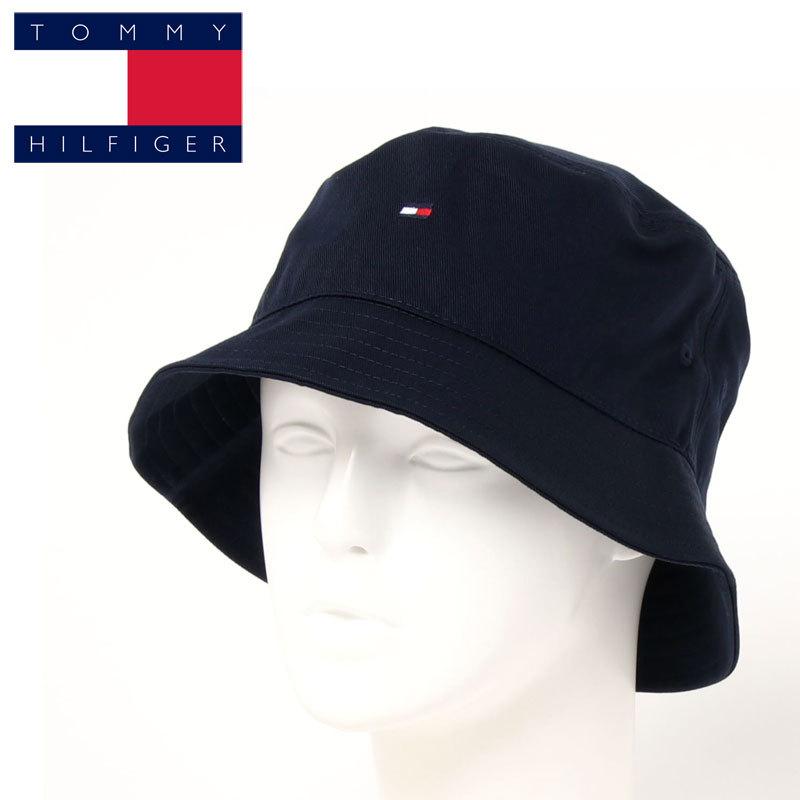 TOMMY HILFIGER トミー ヒルフィガー miniフラッグ刺繍 バケットハット 帽子 無地 ワンポイント 綿 オーガニックコットン