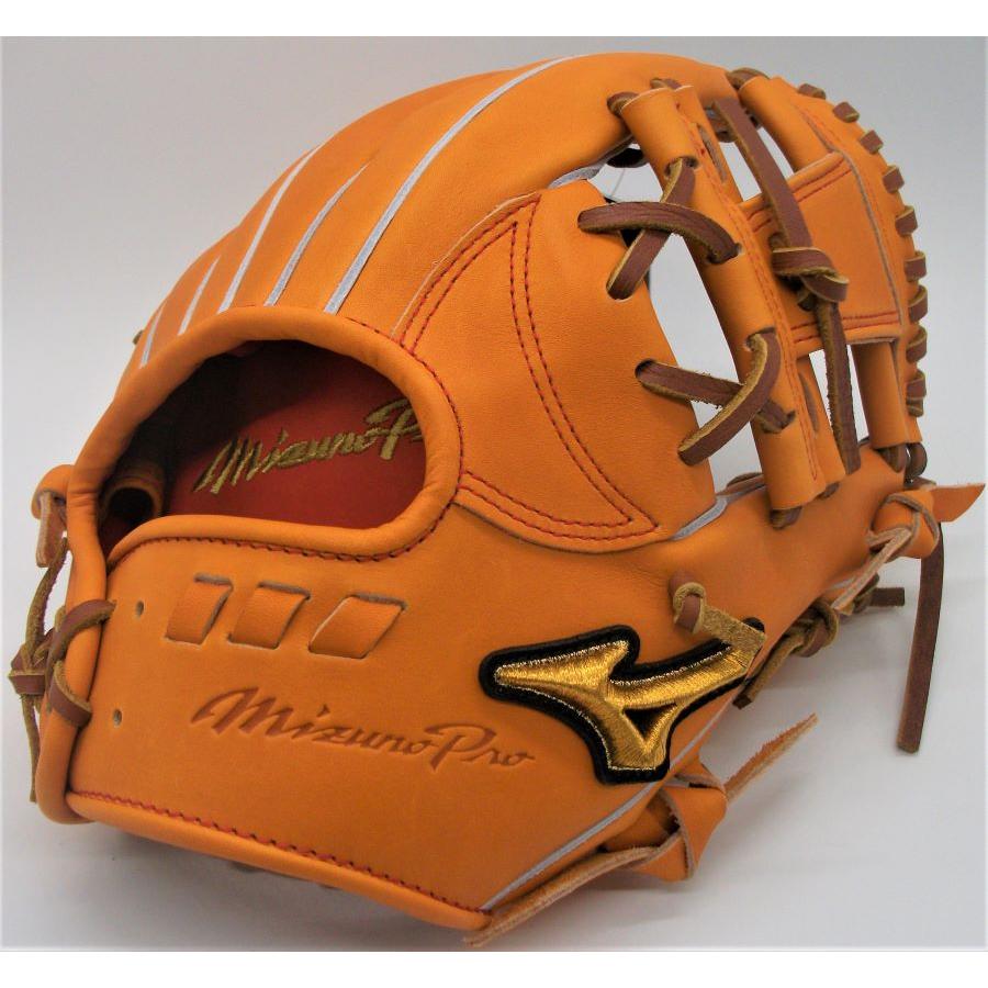 限定硬式グローブ MIZUNO(ミズノ) ミズノプロ5DNAテクノロジー内野手用(ウェブ下ポケット普通) 1AJGH23923 ビターオレンジ (プレゼント付き)｜maesupo