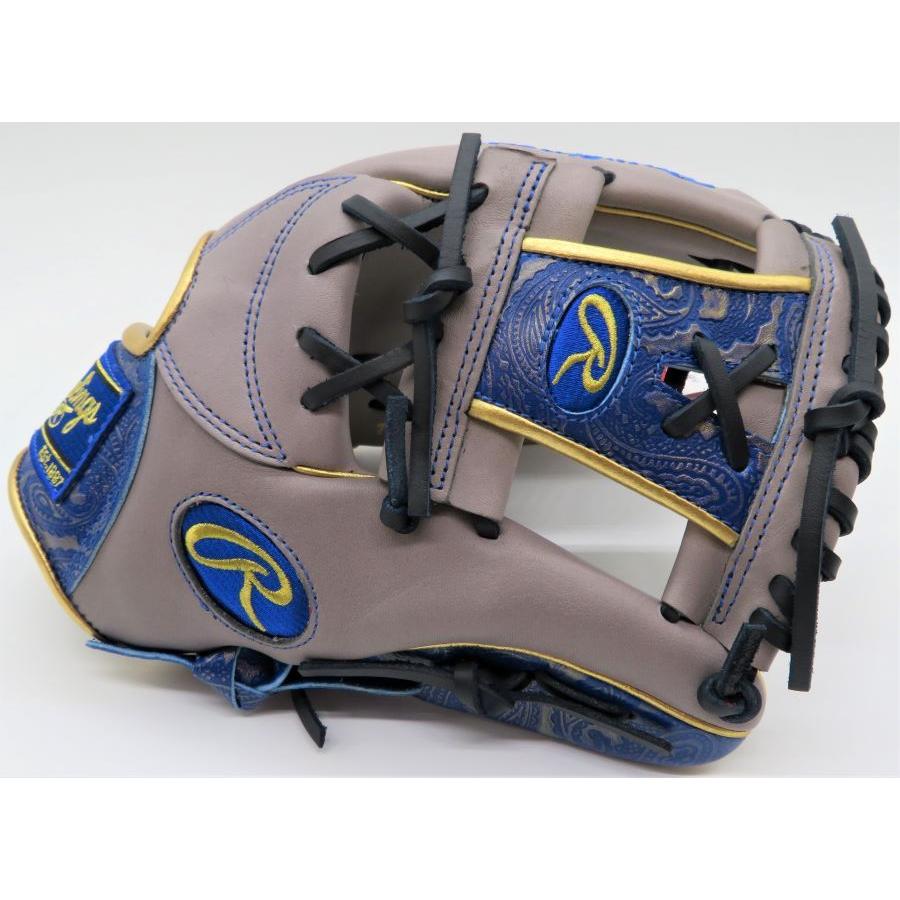 軟式グラブ 限定 ローリングス Rawlings HOH PAISLEY REVIVAL 内野手用 GR1FHPN64 グレー/ロイヤル 右投げ用 グラブサイズ11.5インチ｜maesupo｜02