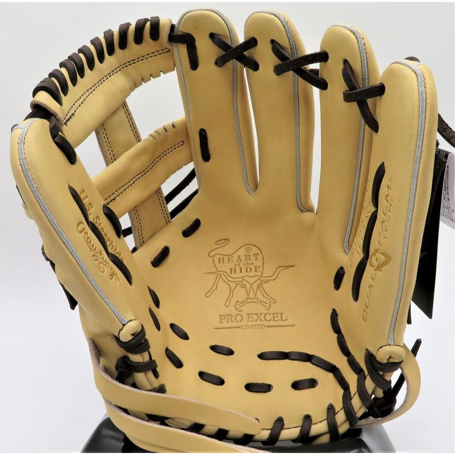 軟式グラブ ローリングス Rawlings HOH PRO EXCEL ウィザード#1 内野手用 GR3HECK4MG キャメル チョコレート紐 11.5インチ プレゼント付き｜maesupo｜04