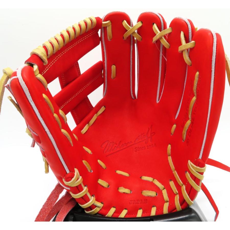 ウィルソンスタッフ デュアル 軟式内野手用87型 Eオレンジ×キャメル紐