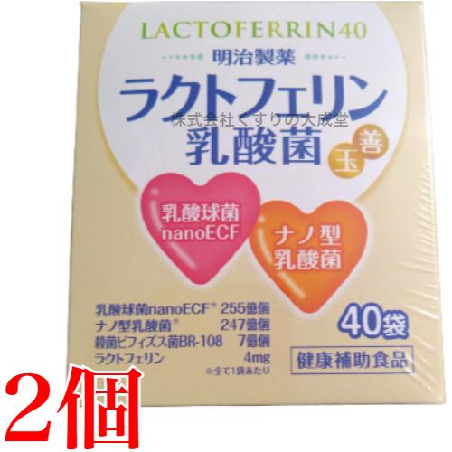 ラクトフェリン乳酸菌 40包 2個 明治製薬 商品の期限は2025年6月 製造