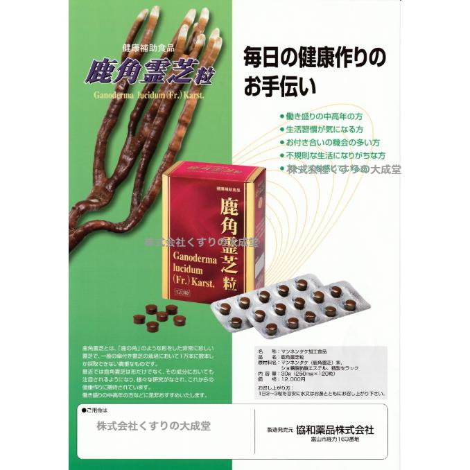 協和薬品 鹿角霊芝粒 120粒 9個 鹿角霊芝 ろっかくれいし : まがぬまの