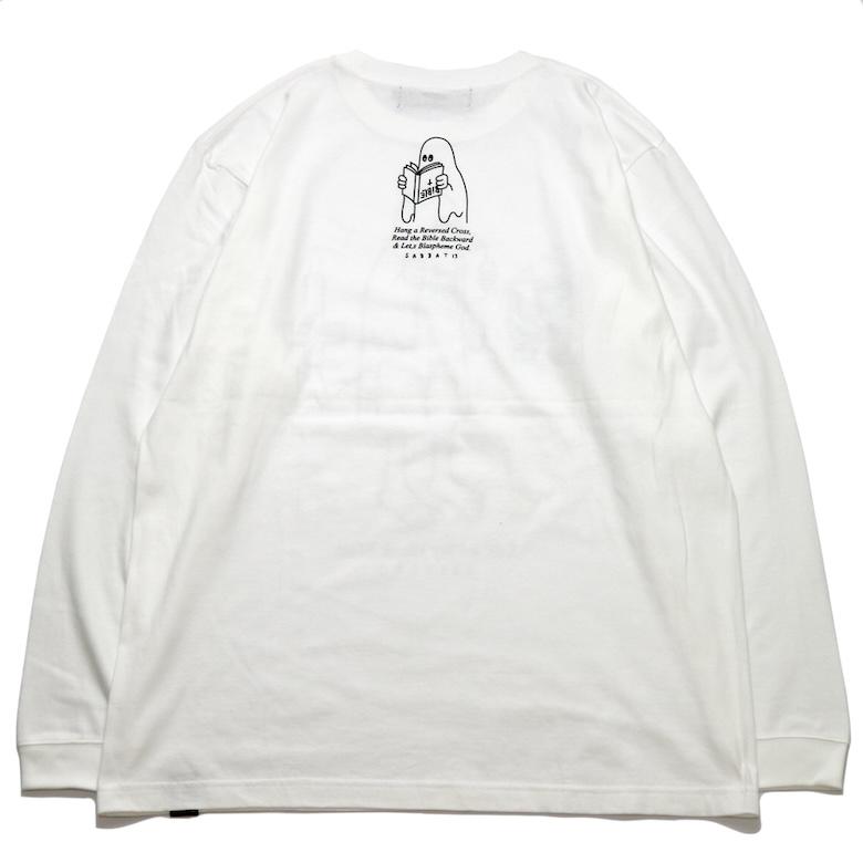 SABBAT13 サバトサーティーン BLACK MASS LS Tシャツ WHITE SABBAT13 サバトサーティーン BLACK MASS LS Tシャツ WHITE