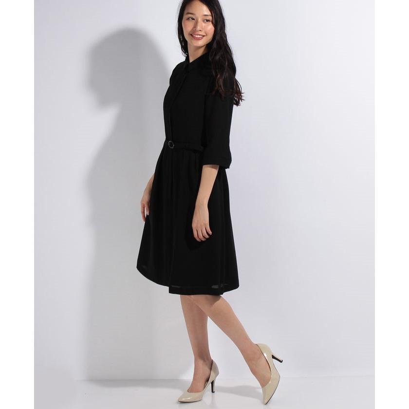 格安 ブラックギャラリー 夏物 サマーブラックフォーマル 喪服 礼服 葬式 卒業式 ウォッシャブル対応 シャツ風ベルト付きサマーフォーマルワンピース Magaseek Paypayモール店 通販 Paypayモール Sale 公式通販 Www Yalaphone Com