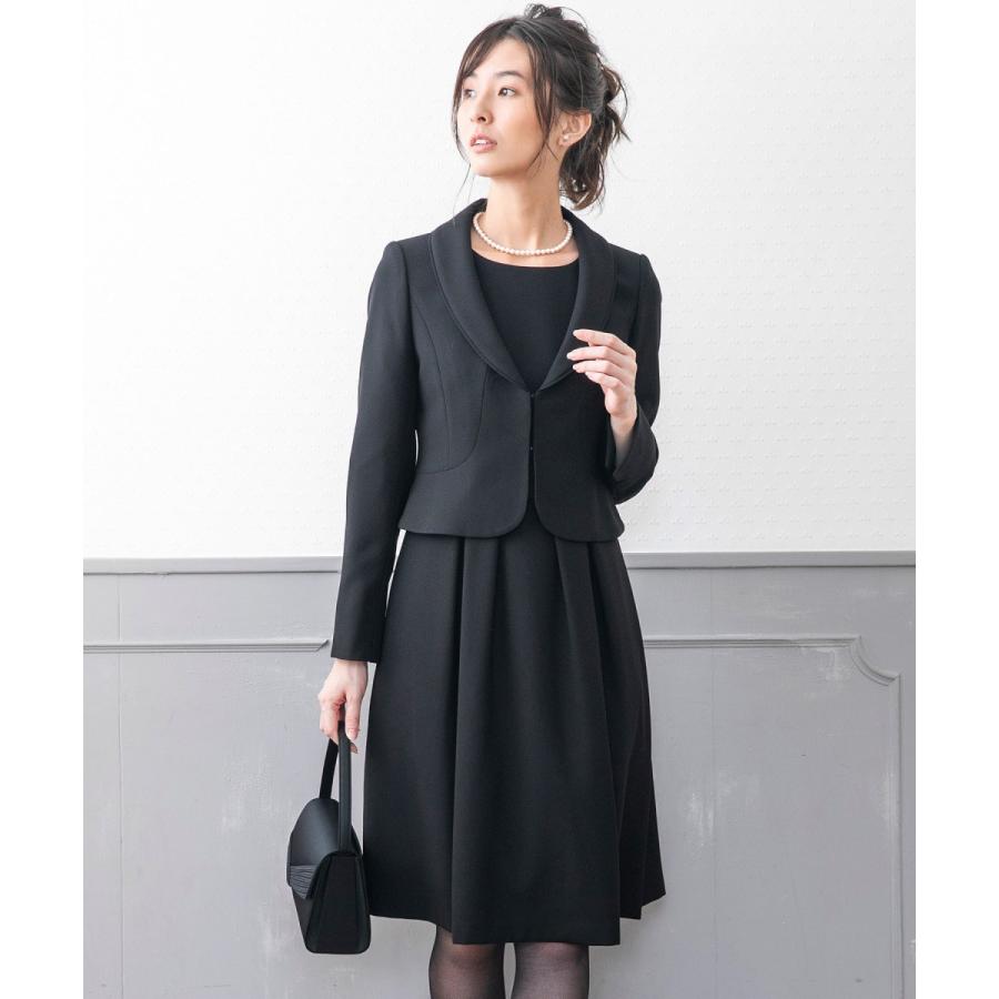 開店祝い フォルムフォルマ 喪服 礼服 冠婚葬祭 ショールカラージャケット フレアワンピース セットアップスーツ 数量は多 Zoetalentsolutions Com