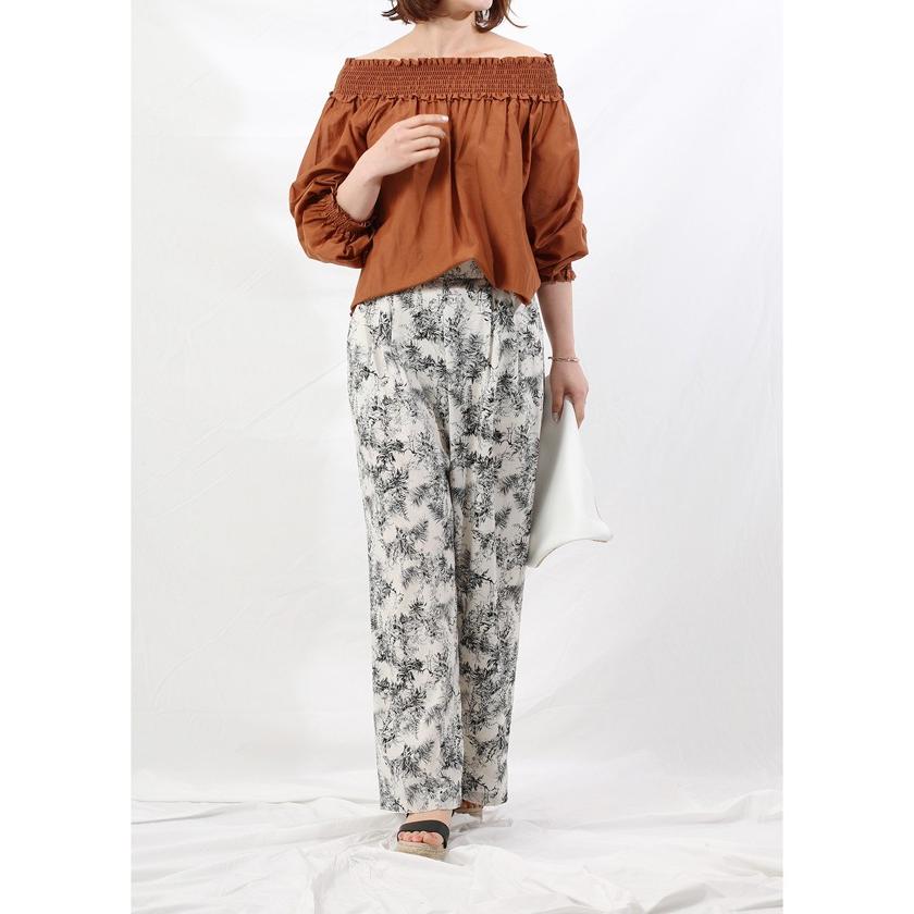 カラー ボタニカル柄ワイドパンツ 通販 Paypayモール Magaseek Paypayモール店 トップスも