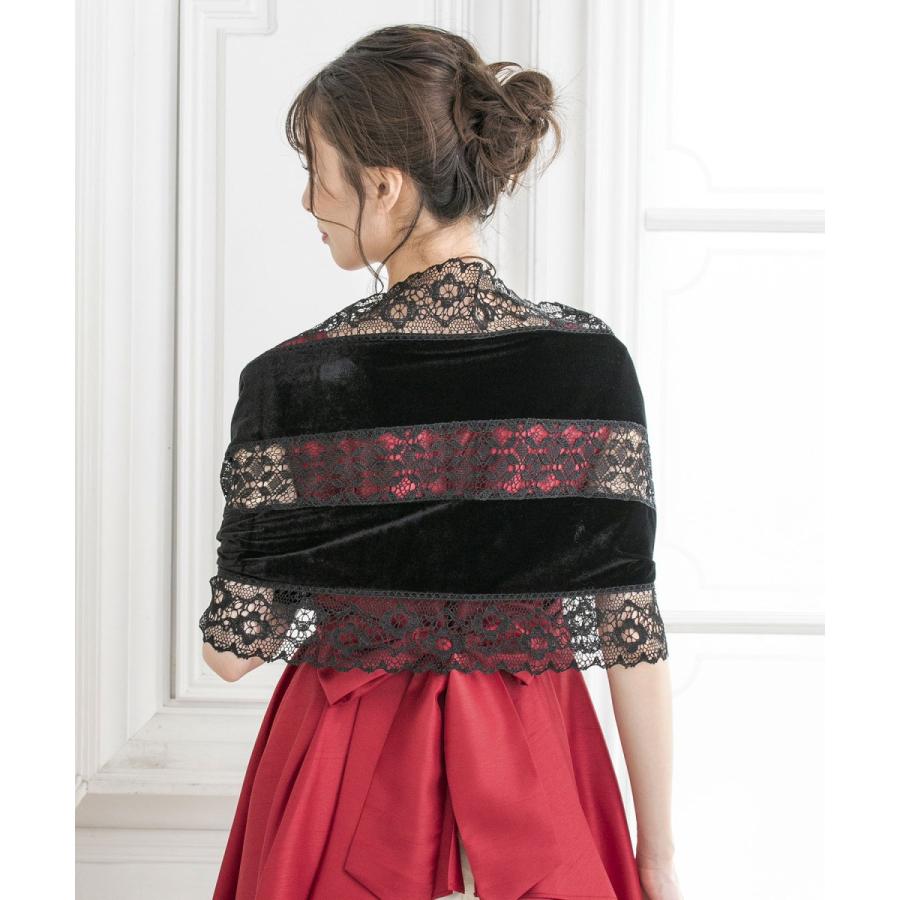 ソフトベロアショール □CABaN ソフトべロア エンブロイダリーストール