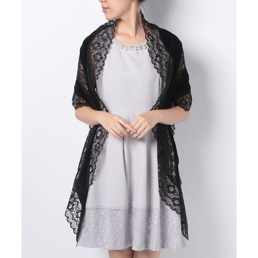 ソフトベロアショール □CABaN ソフトべロア エンブロイダリーストール