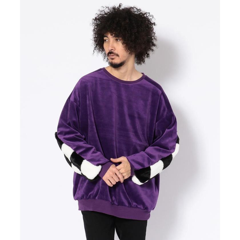 バックのチ DankeScehon/ダンケシェーン/ベロアチェッカークルーネック