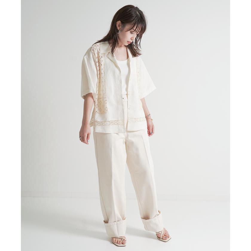 BACCA】ナチュラルデニム ハイウエストスラックスパンツ : 502375490 