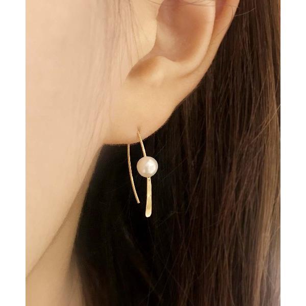 テイクアップ K18タンスイパールシンプルワイヤーピアス YG 新品，限定SALE