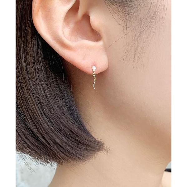 K18 キュービックジルコニア メタルピアス（YG）