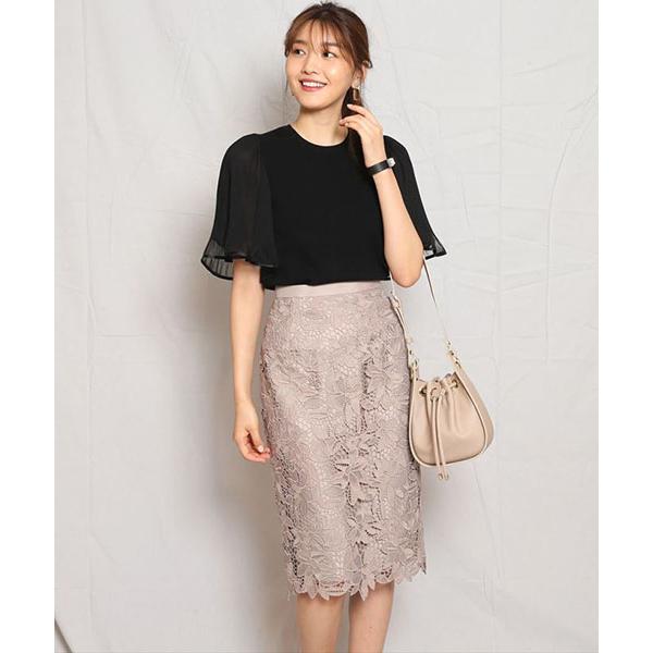 ジャスグリッティー ケミカルフラワーレースタイトスカート Magaseek