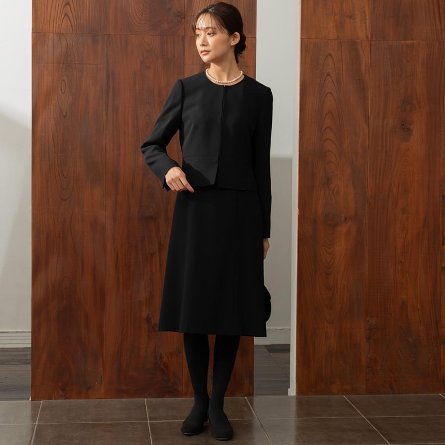 フォルムフォルマ】喪服/礼服/ブラックフォーマル/ノーカラー  