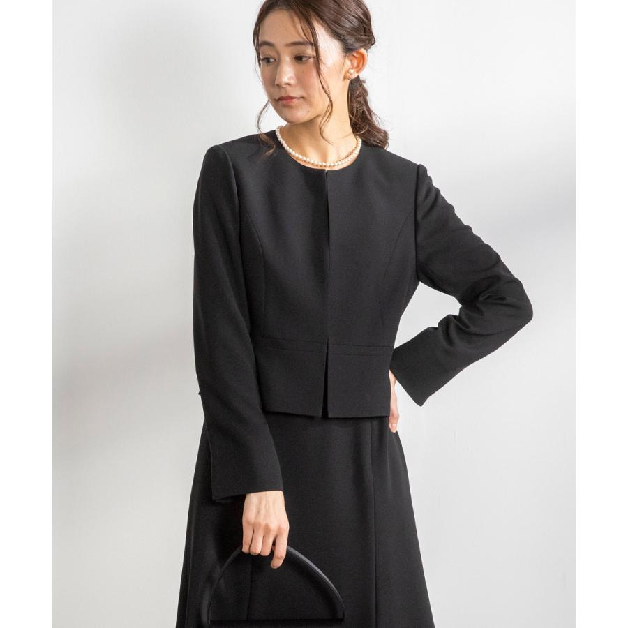 フォルムフォルマ】喪服/礼服/ブラックフォーマル/ノーカラー  