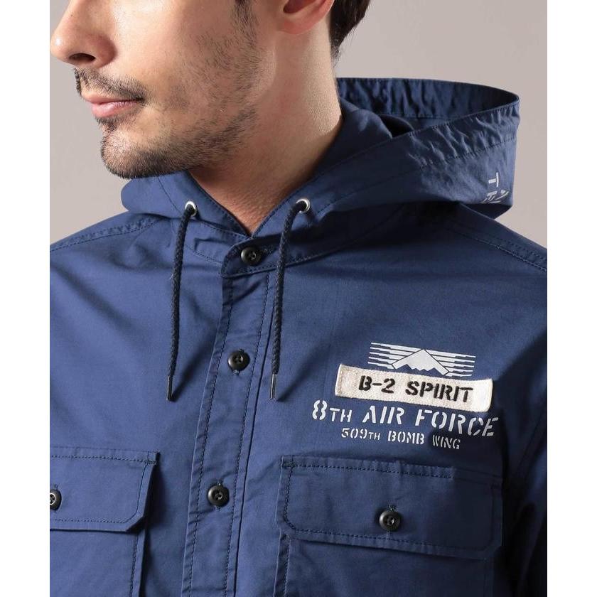 シーチング ワッペン フーディーシャツ/SHEETING WAPPEN HOODIE SHIRT