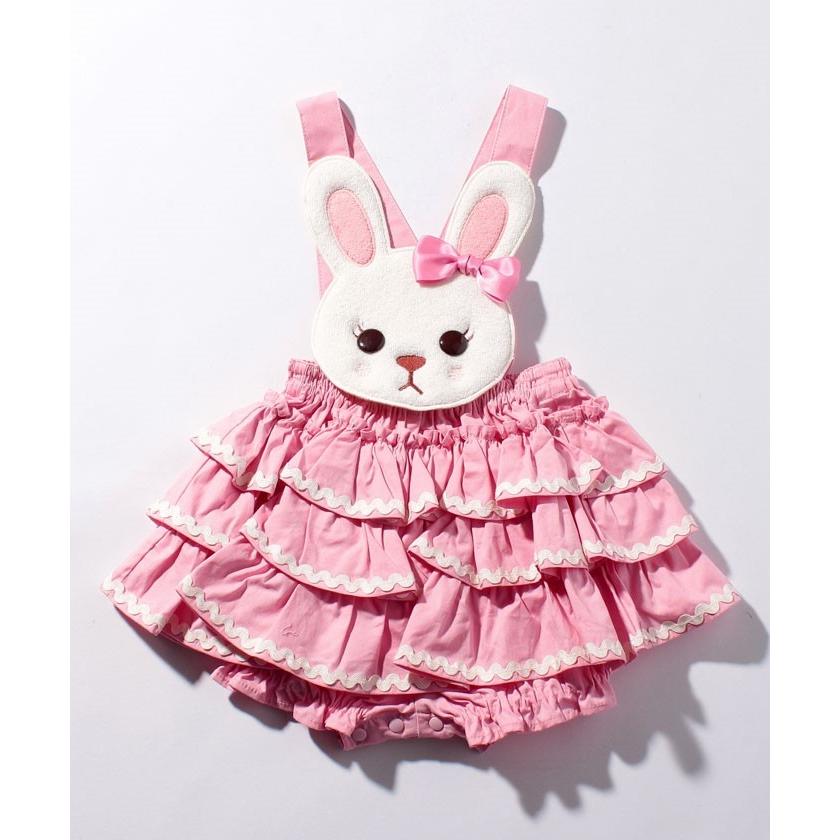 シャーリーテンプル うさぎフリルスカート付きロンパース 70 90cm