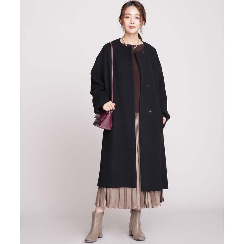 【ナノ・ユニバース】MANTECOオーバーサイズノーカラーコート