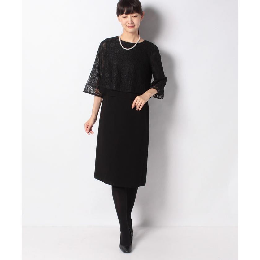 ブラックギャラリー ブラックフォーマル 喪服 礼服 レディース 夏 家庭洗濯できるレースレイヤードワンピース 冠婚葬祭 セレモニー 葬儀 葬式 法 Magaseek Paypayモール店 通販 Paypayモール