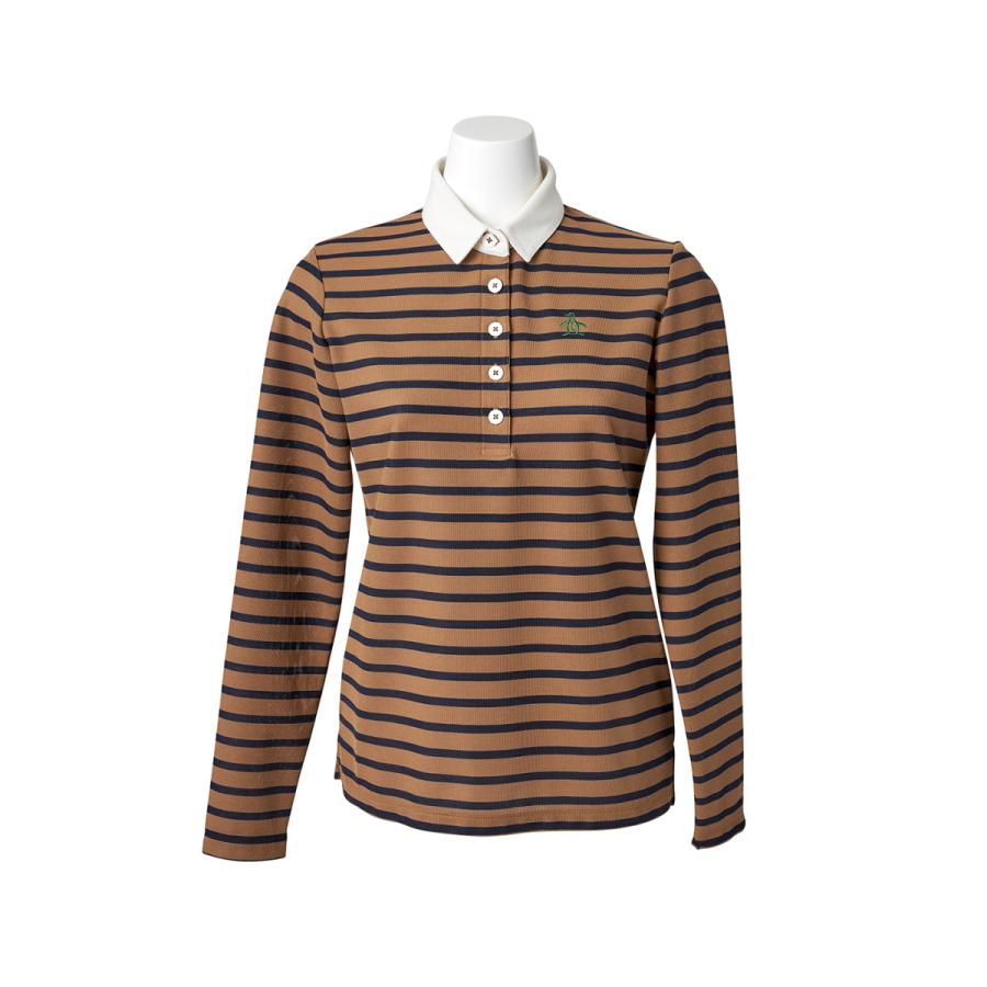 全国宅配無料 マンシングウェア マナード 裏鹿の子ボーダー長袖シャツ 海外輸入 Artmedia Ba