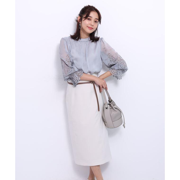 激安の ジャスグリッティー Story4月号掲載 ステッチカラーロングタイトスカート 高速配送 Artrwanda Rw