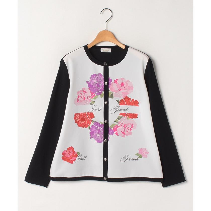 上質で快適 ゲスト ジョコンダ 大きいサイズ アンサンブル対応 Arina フラワープリント 布帛使いニットカーディガン Magaseek Paypayモール店 通販 Paypayモール 送料込 Www Ladislexia Net