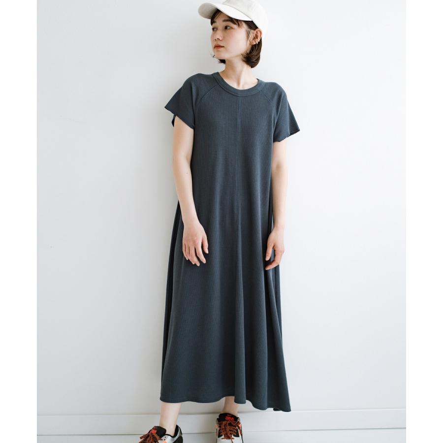 ハコ ぱっと着てコーデが完成 ちょび袖がかわいいマキシ丈のワッフルワンピース Magaseek Paypayモール店 通販 Paypayモール