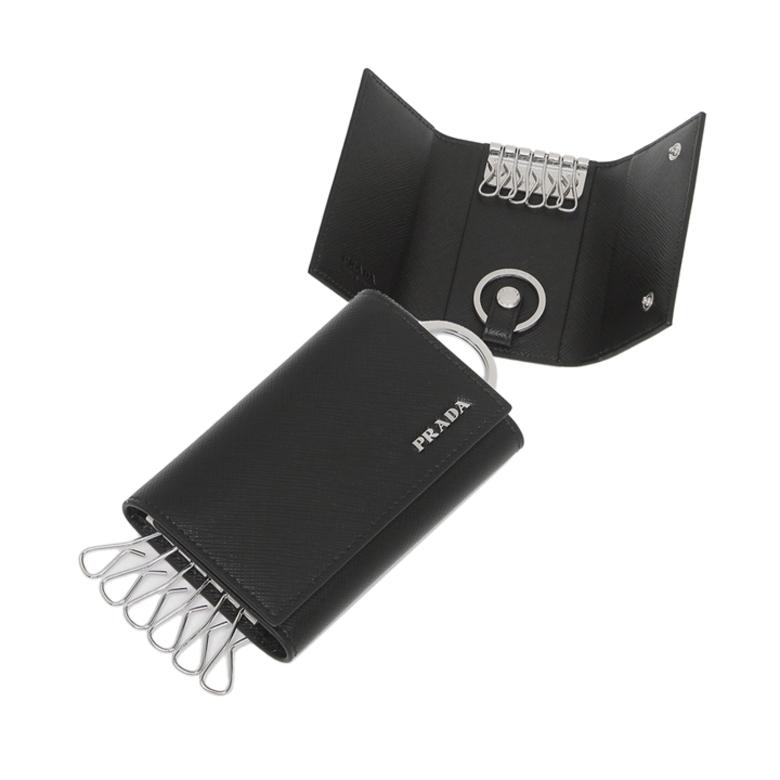 人気ブランドを プラダ プラダ キーケース キーリング サフィアーノ バイカラー ブラック メンズ Prada 2pg002 C5s F0002 最安 Technet 21 Org