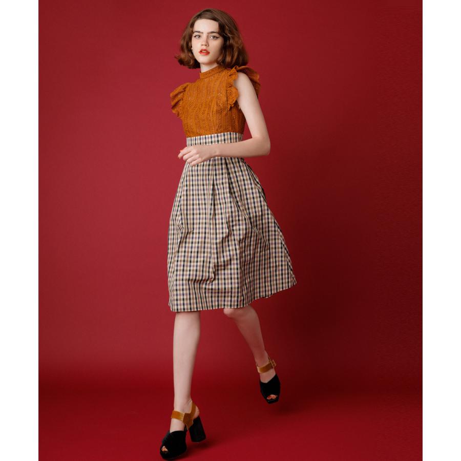 トランテアン ソン ドゥ モード レース切替チェックフレアワンピース Magaseek Paypayモール店 通販 Paypayモール