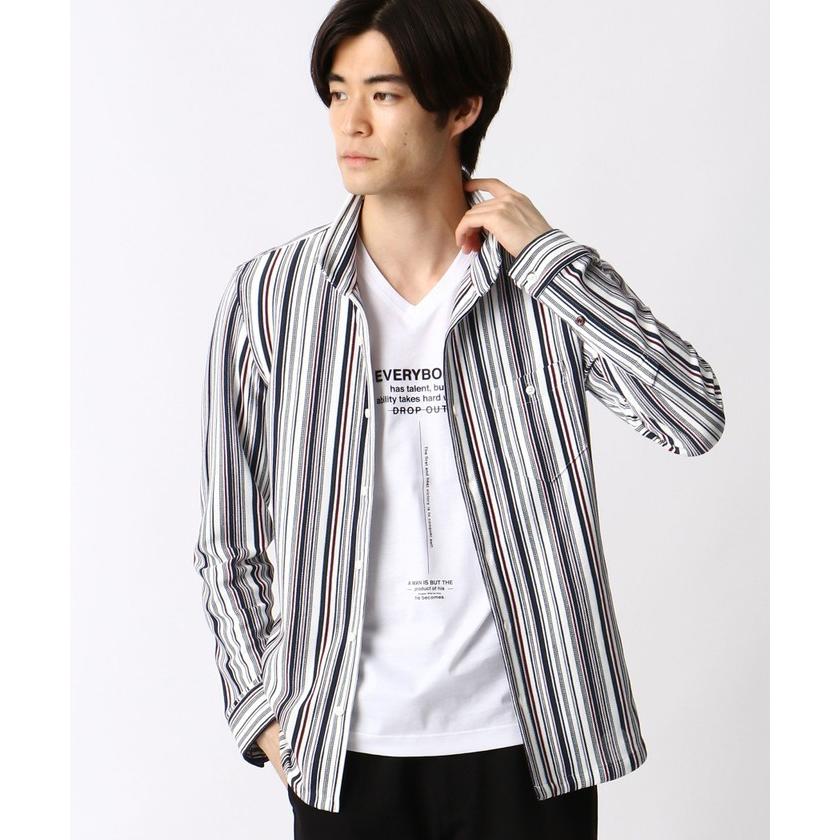 ニコルクラブフォーメン メンズファッション Magaseek カノコストライプカットソーシャツ Magaseek トップス 店 通販 販売時間