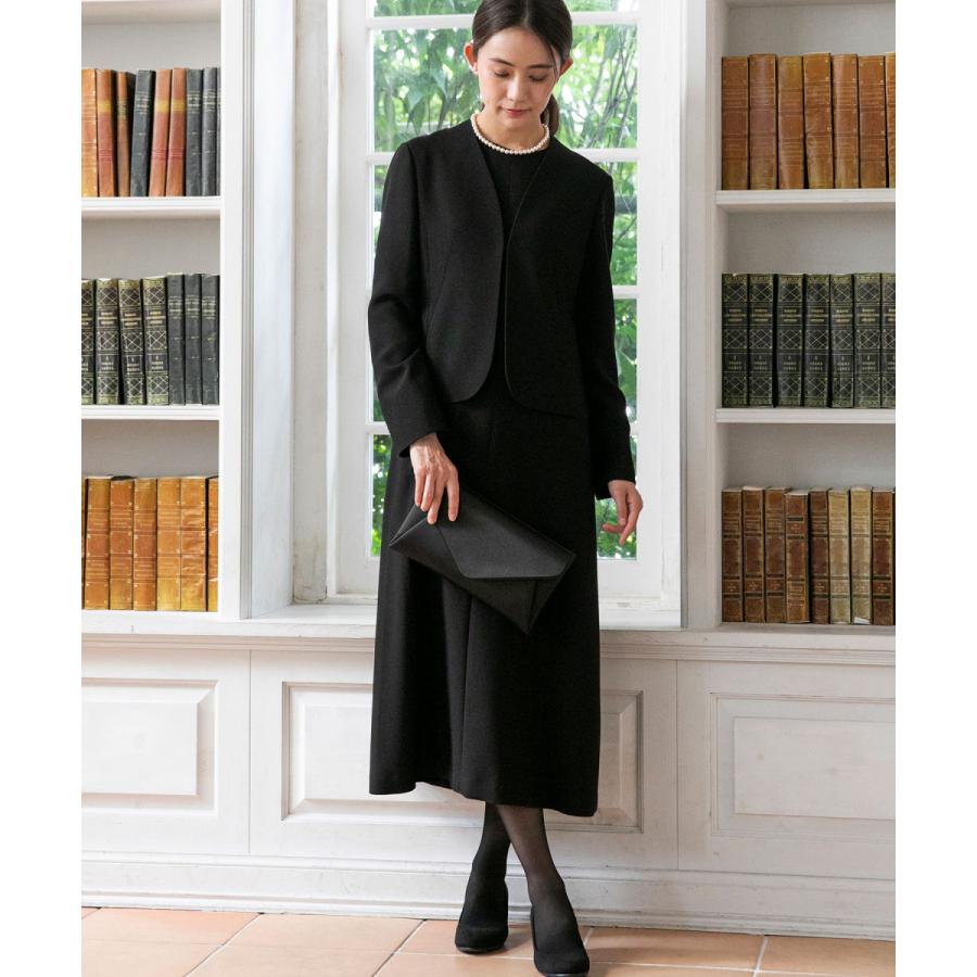 いただけま ノーカラージャケット セミフレアロングワンピース 通販 Paypayモール ブラックフォーマルスーツ Magaseek