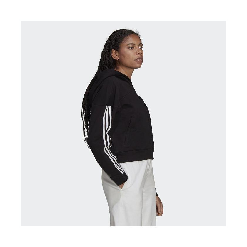 激安セール アディダス オリジナルス コントラストカラー ストライプのクロップド フルジップ パーカー Simbcity Net