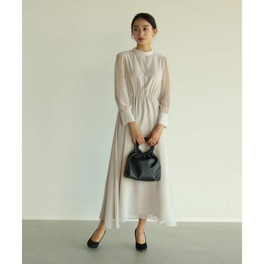 Rire Fete パールデザインシフォンドレス Rire Fete パールデザイン