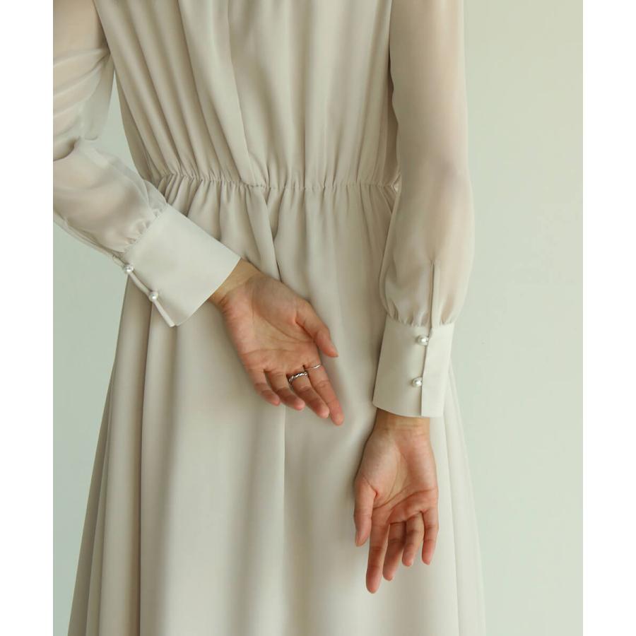 Rire Fete パールデザインシフォンドレス Rire Fete パールデザイン