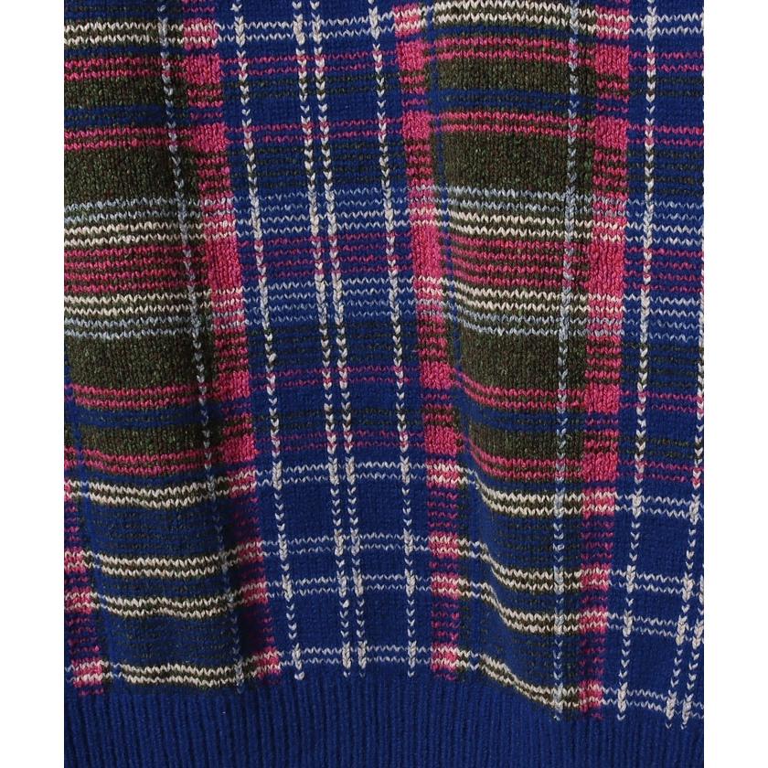 【オールドイングランド　オム　】チェック柄Vネックセーター 