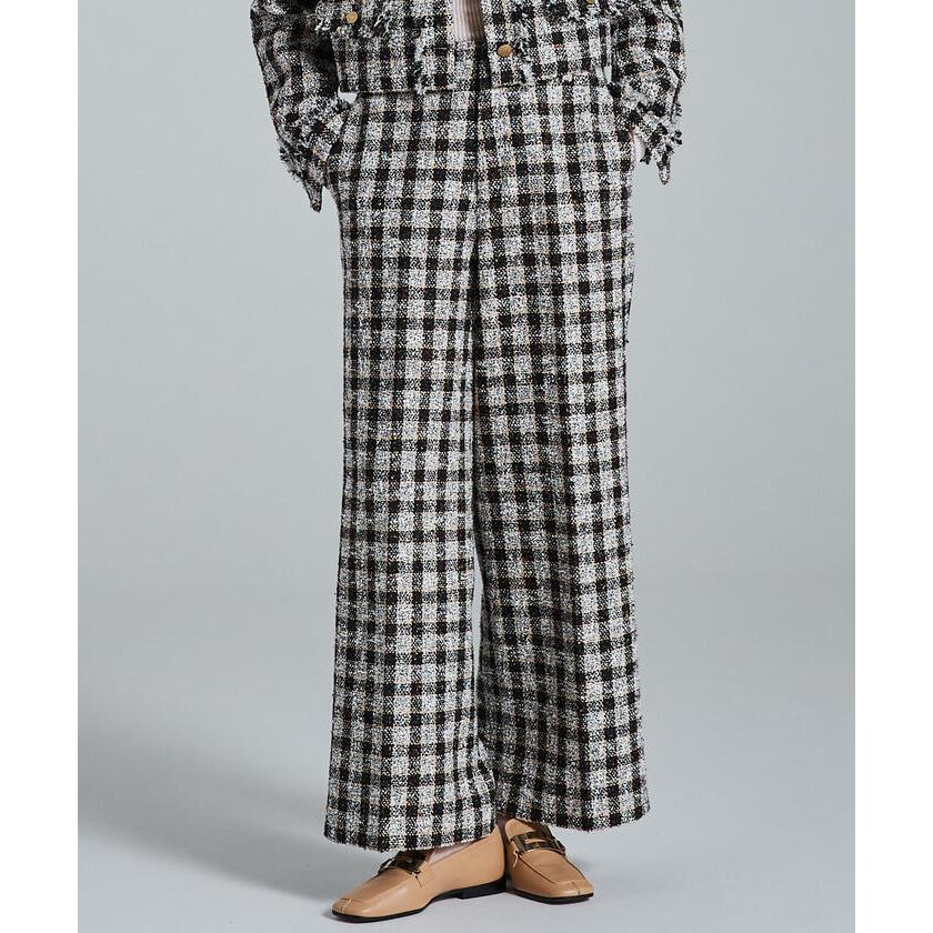 35 割引売れ筋アイテムラン Tomorrowland Collection カラーネップシェファードチェック ワイドパンツ ボトムス パンツ レディースファッション ファッション Littlestaruc Com