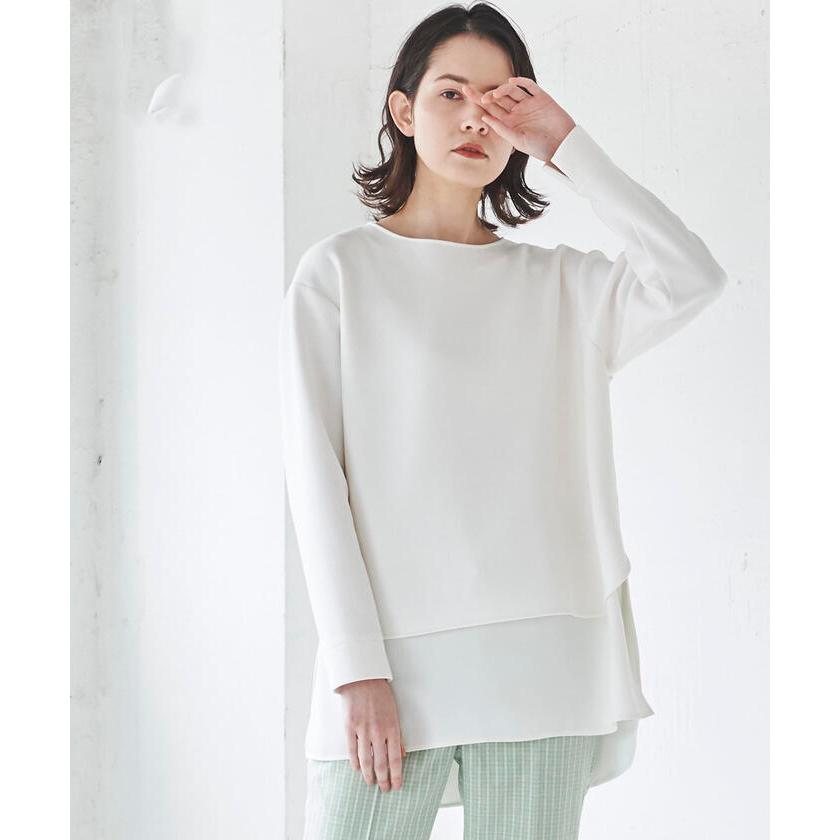 レイヤード風カットソー《洗濯機で洗える》