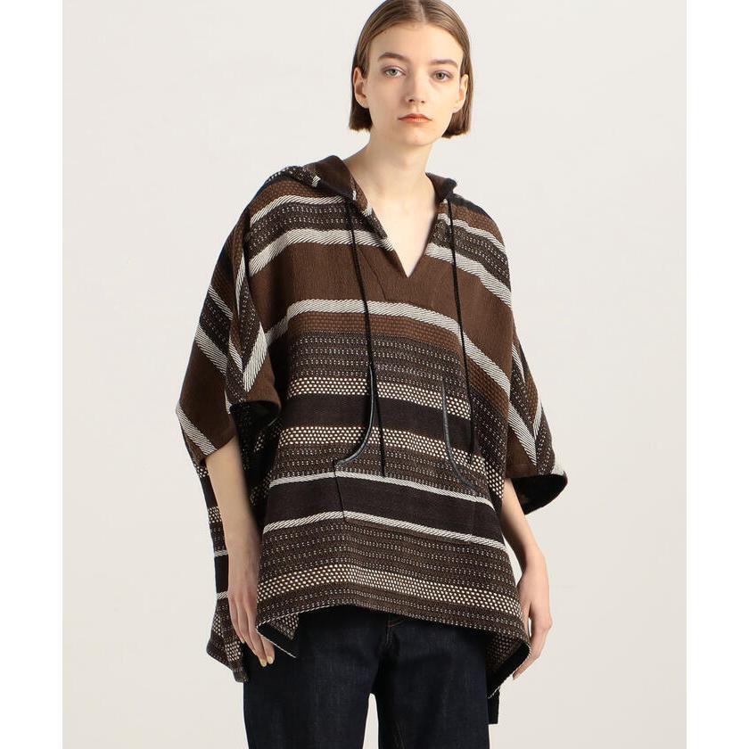 SALE／81%OFF】リサイクルコットンジャカード フーデッドポンチョ