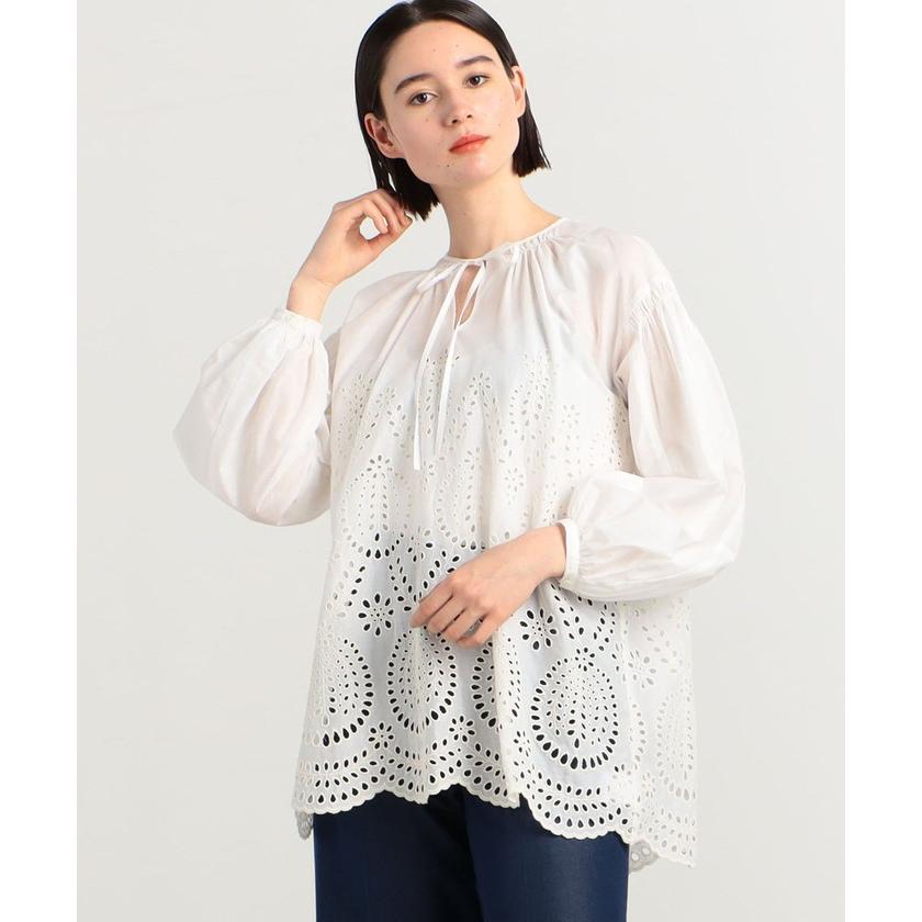 美品】 ピンクハウス 綿ローン エンブロイダリーレース チュニック