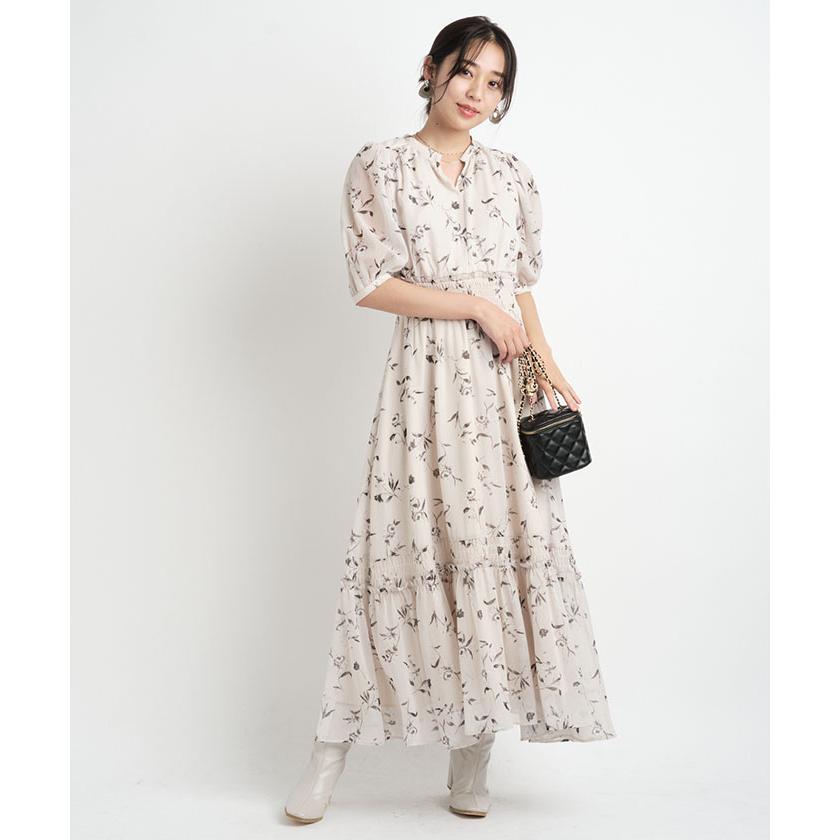 ジャスグリッティー スケッチフラワープリントワンピース ショッピング