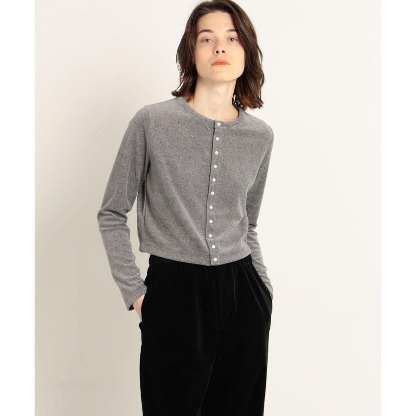 MACPHEE 【MACPHEE】コットンポリエステルベロア クルーネック MACPHEE 【MACPHEE】コットンポリエステルベロア クルーネック