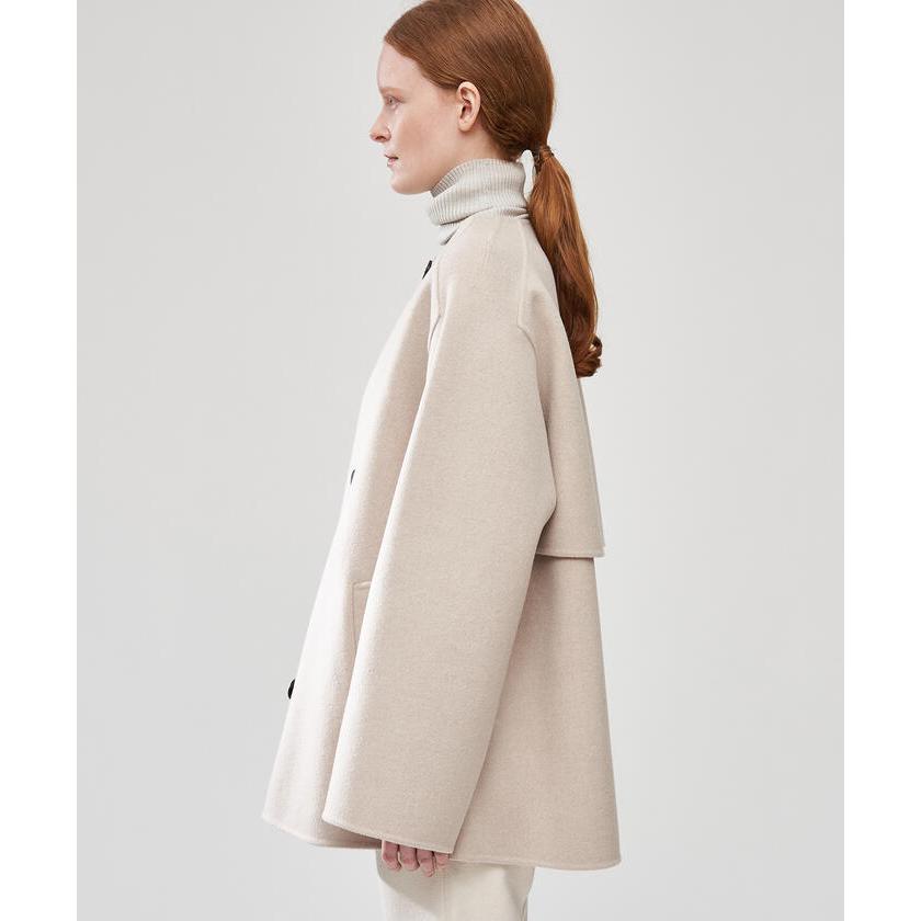 海外品 【GALERIE VIE】ウールダブルフェイス ショートノーカラートレンチコート 【CEG9769115235】(34848円)