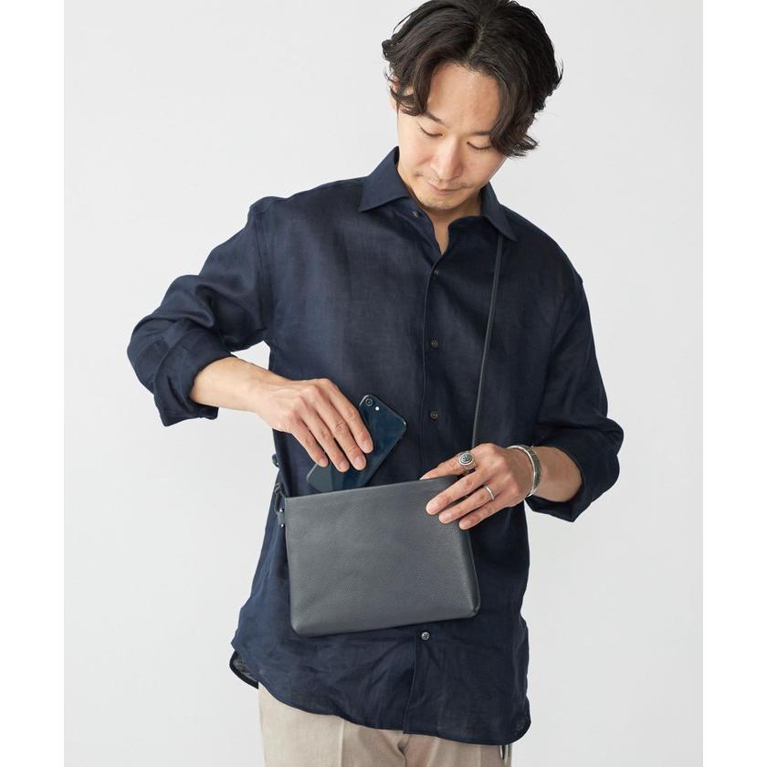 【新品】黒革☆SHIPS シップス スマートレザーサコッシュバッグ 人気 定番 シップス SHIPS SHIPS: スマート レザー サコッシュ バッグ