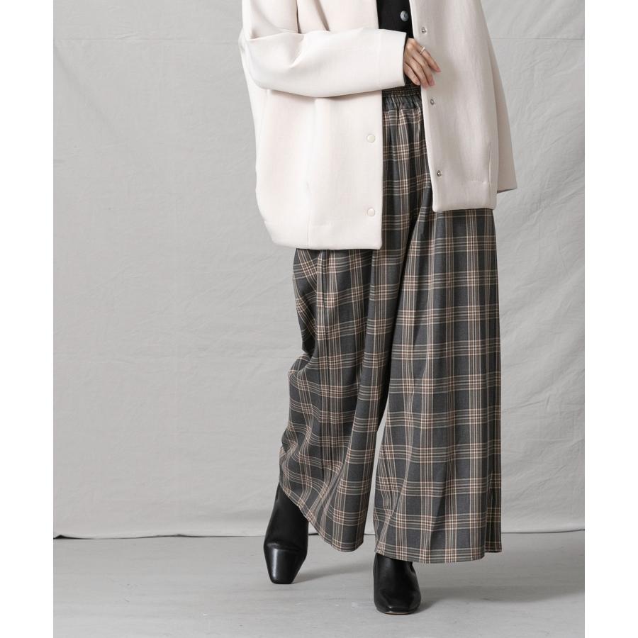 Gready Brilliant チェック柄イージーワイドパンツ